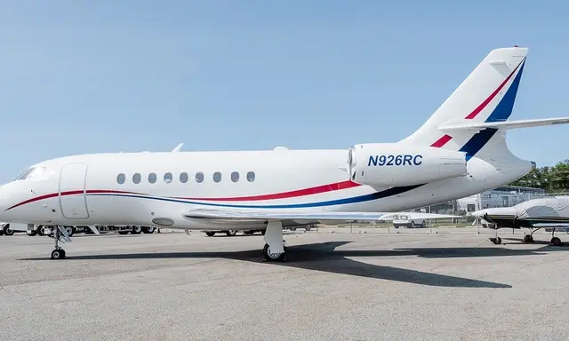 Dassault Falcon 2000 N926RC operated by Aircraft Services Group, Inc., exterior