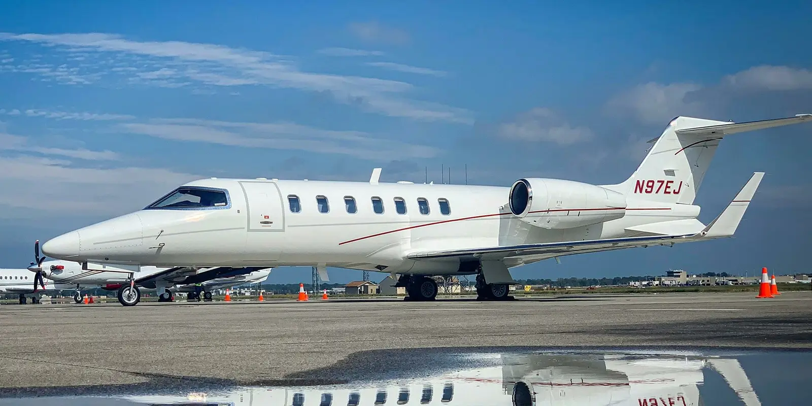 Bombardier Learjet 45 N97EJ operated by Sky Quest, LLC, KCLE, exterior