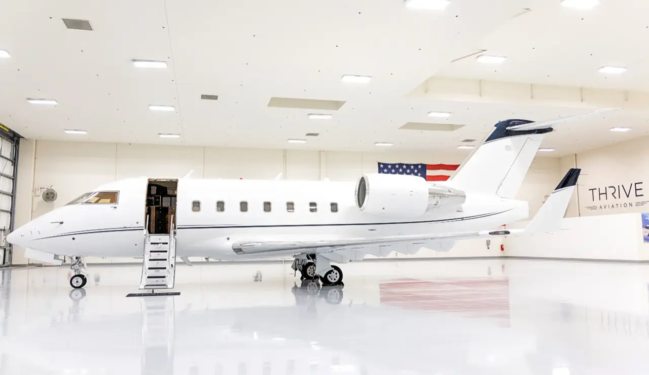 Bombardier Challenger 604 N988CV operated by Thrive Aviation, exterior