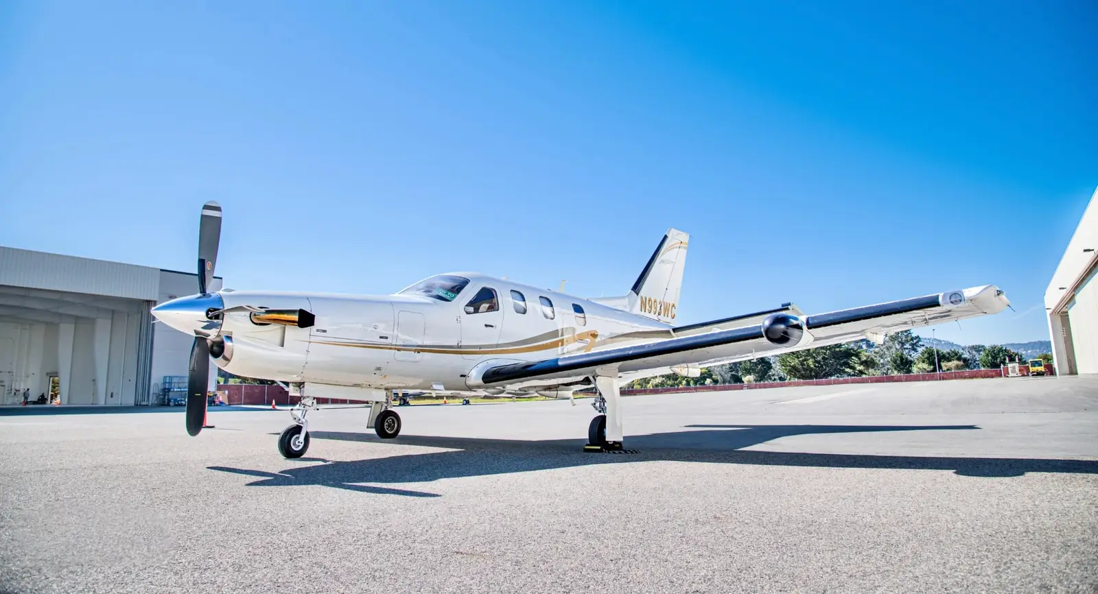Daher TBM 850 N993WC operated by MPI Jet, exterior