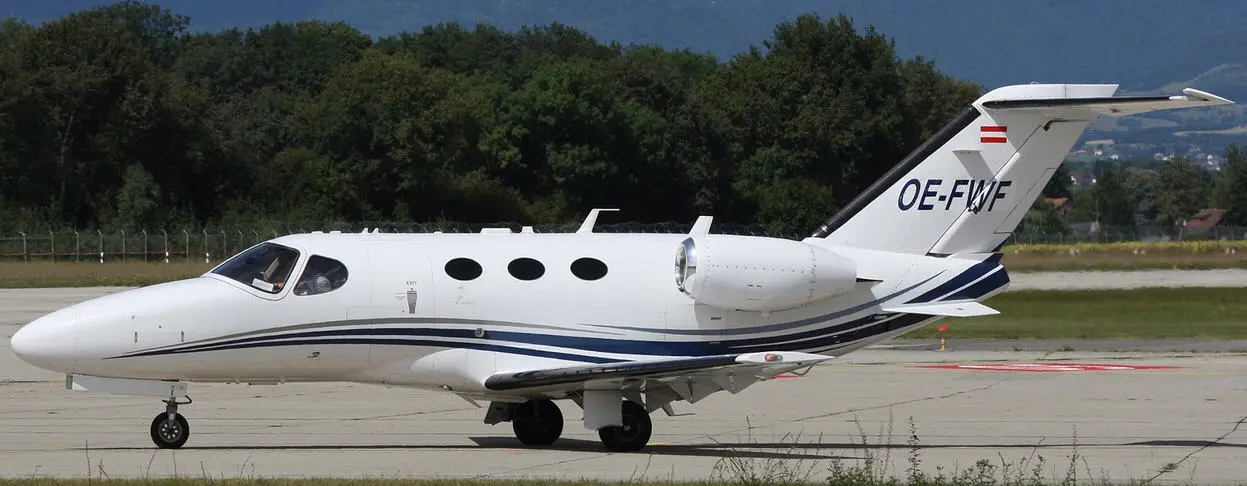 Cessna Citation Mustang OE-FWF operated by GlobeAir, exterior