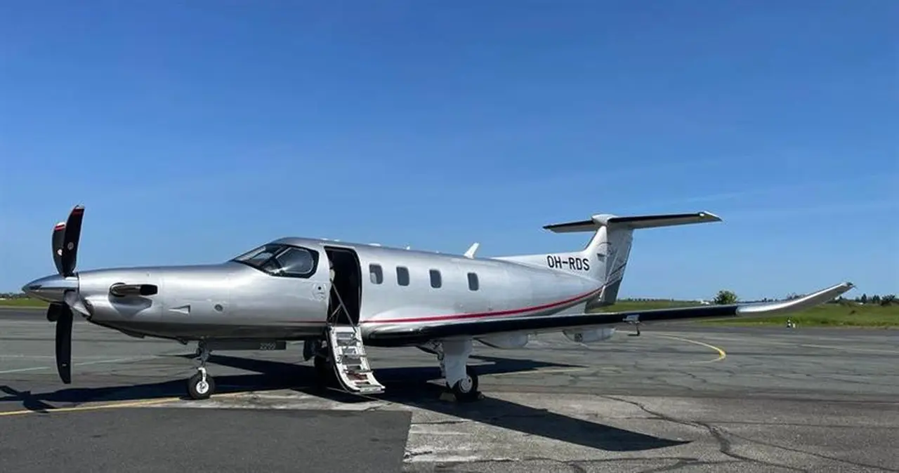 Pilatus PC-12/47 NG OH-RDS operated by Fly 7 Executive Aviation, exterior