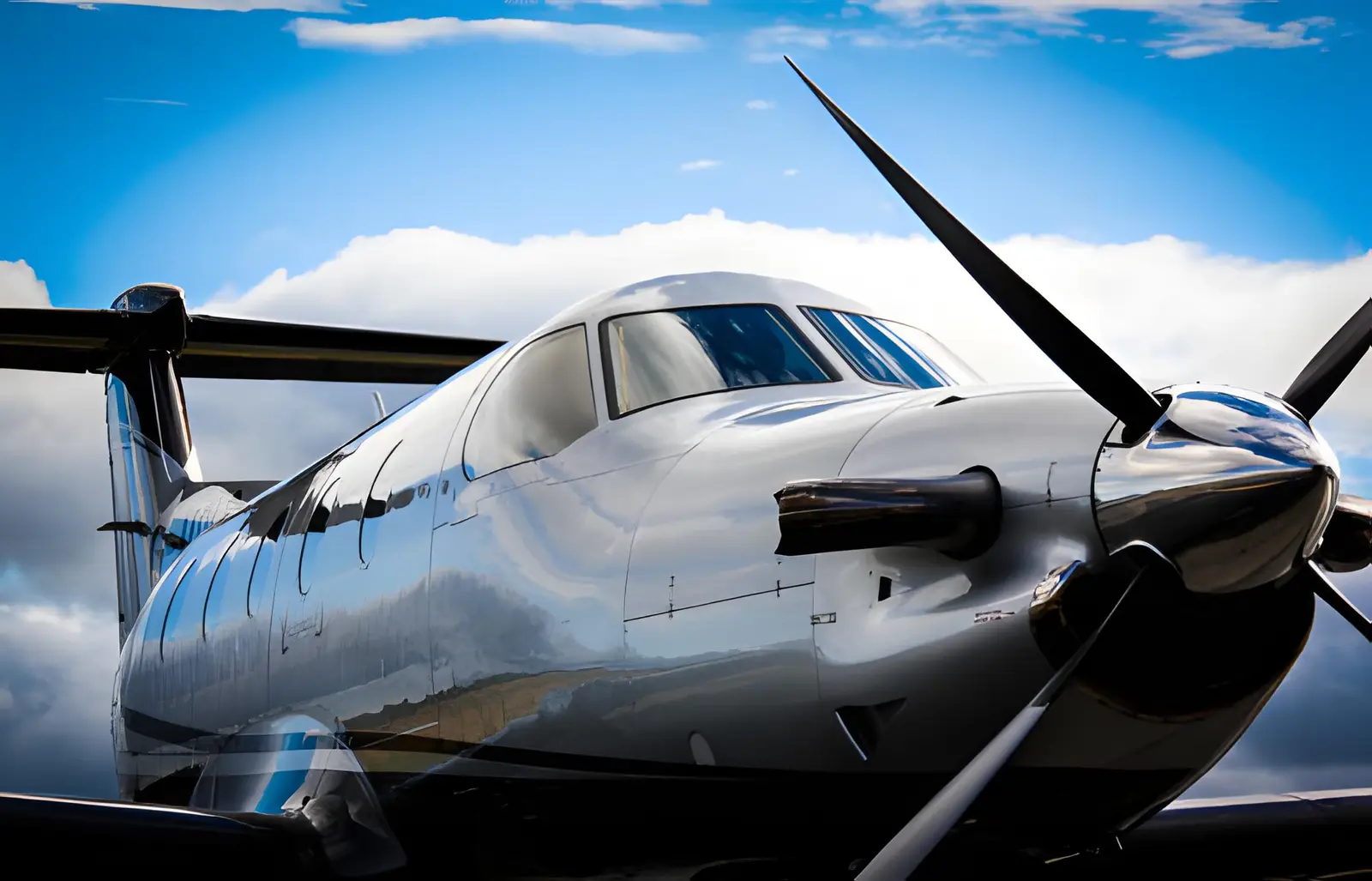 Pilatus PC-12/45 OH-WAU operated by Fly 7 Executive Aviation, exterior