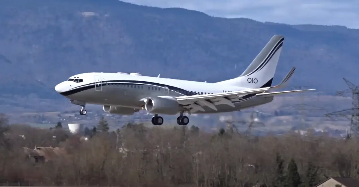 Boeing BBJ P4-ACC operated by Aviation Horizons Ltd., exterior