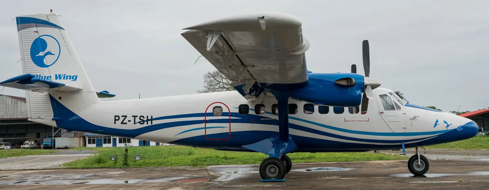De Havilland DHC-6-300 PZ-TSH operated by Blue Wing Airlines, exterior