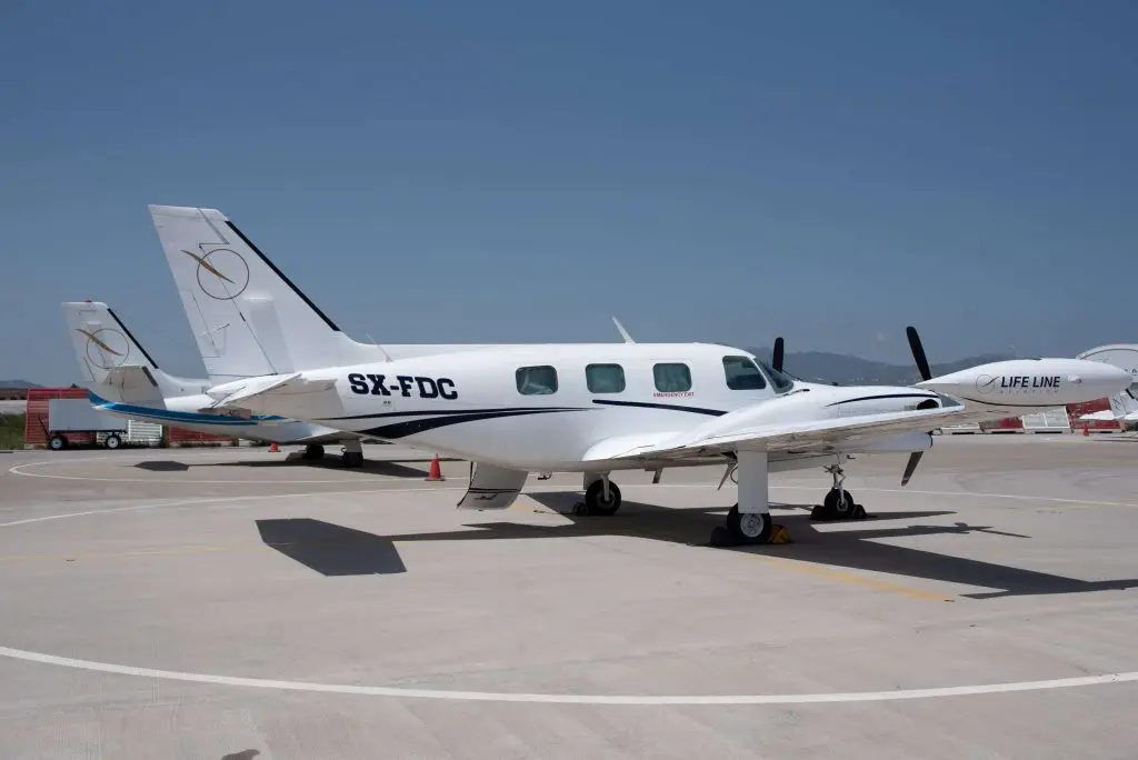 Piper PA-31T Cheyenne SX-FDC operated by Life Line Aviation, exterior