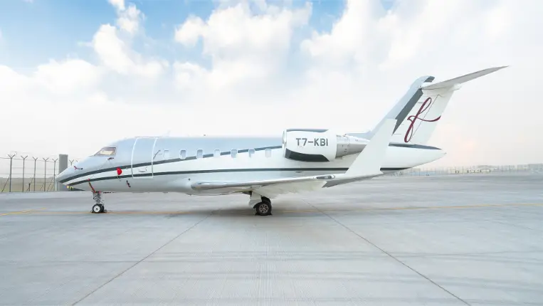 Bombardier Challenger 605 T7-KBI operated by Alex Jets, exterior