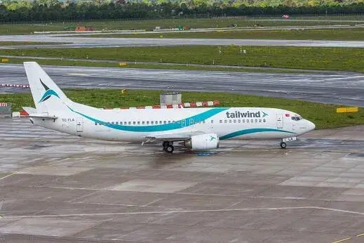 Boeing 737-400 TC-TLA operated by Tailwind Airlines, exterior