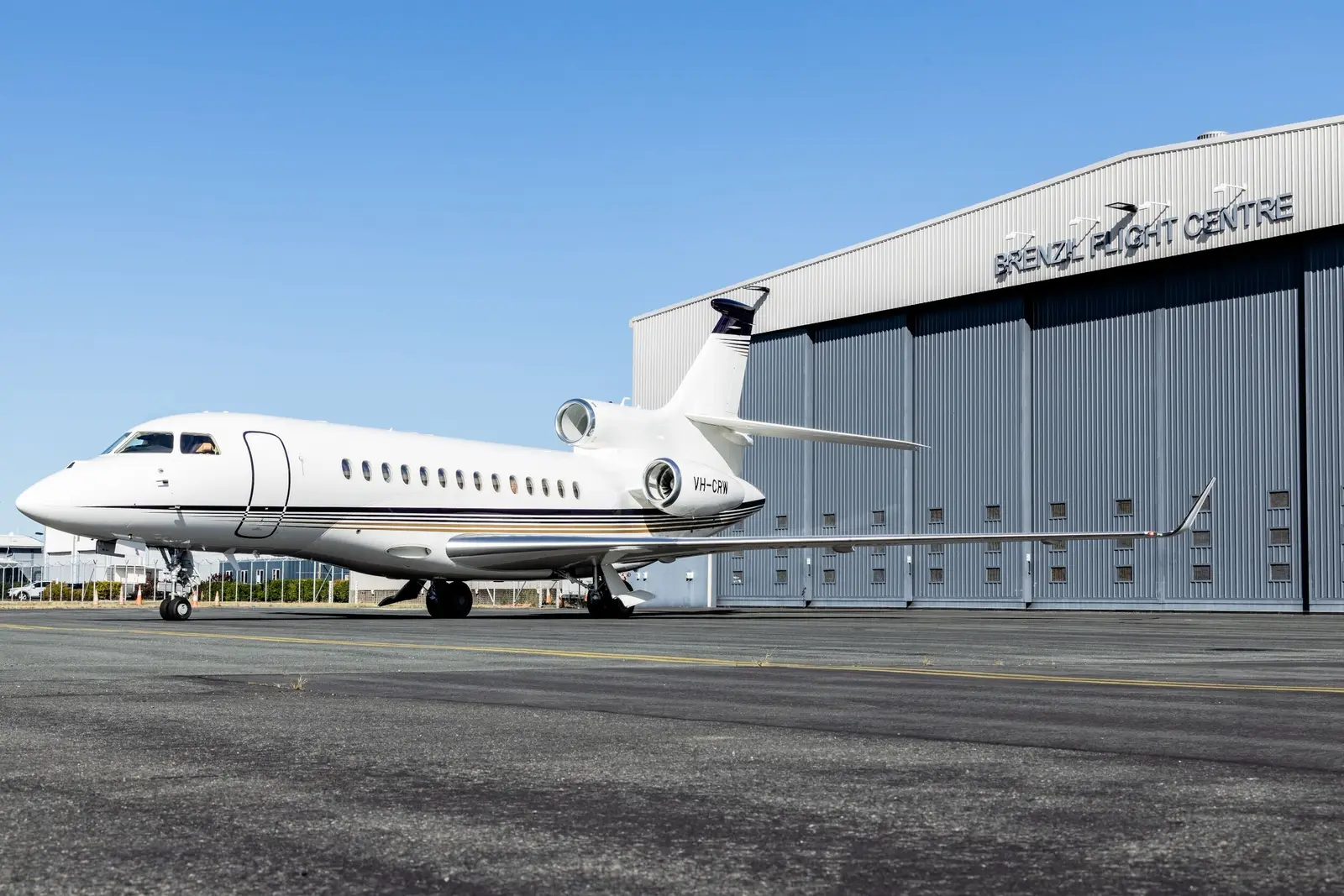 Dassault Falcon 7X VH-CRW operated by Brenzil PTY. Ltd., exterior