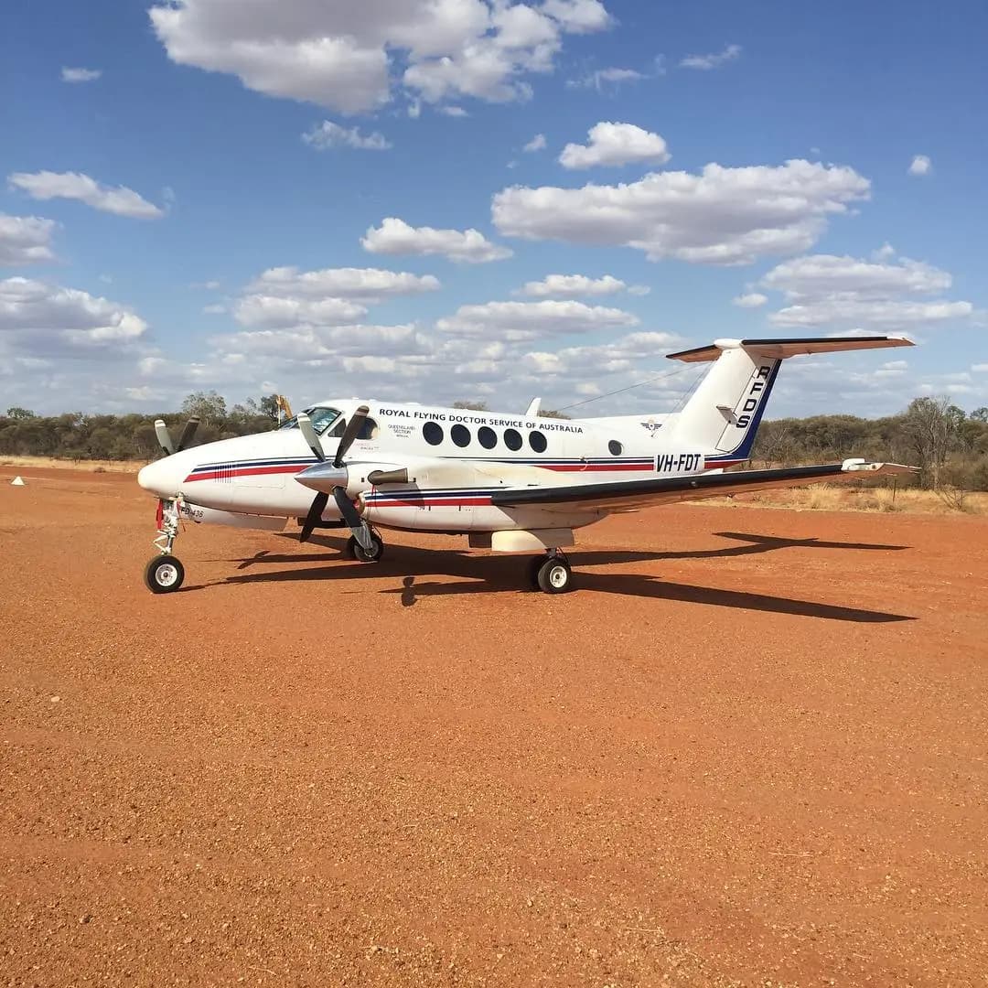 Beechcraft King Air 200 VH-FDT operated by Royal Flying Doctor Service, exterior