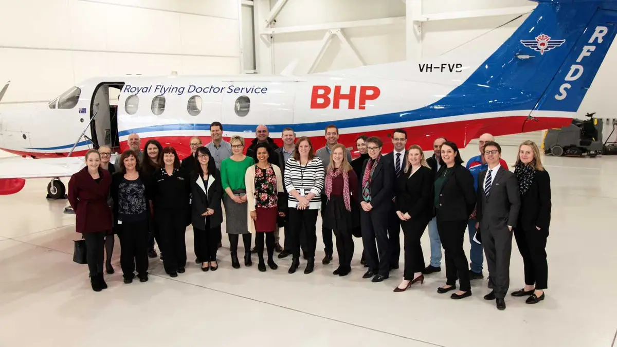 Pilatus PC-12/47 VH-FVB operated by Royal Flying Doctor Service, exterior
