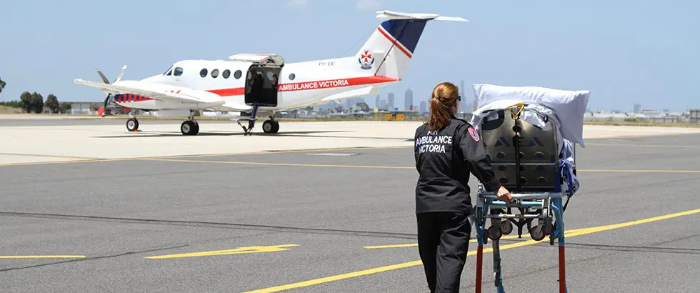 Beechcraft King Air B200 VH-VAI operated by Ambulance Victoria, exterior