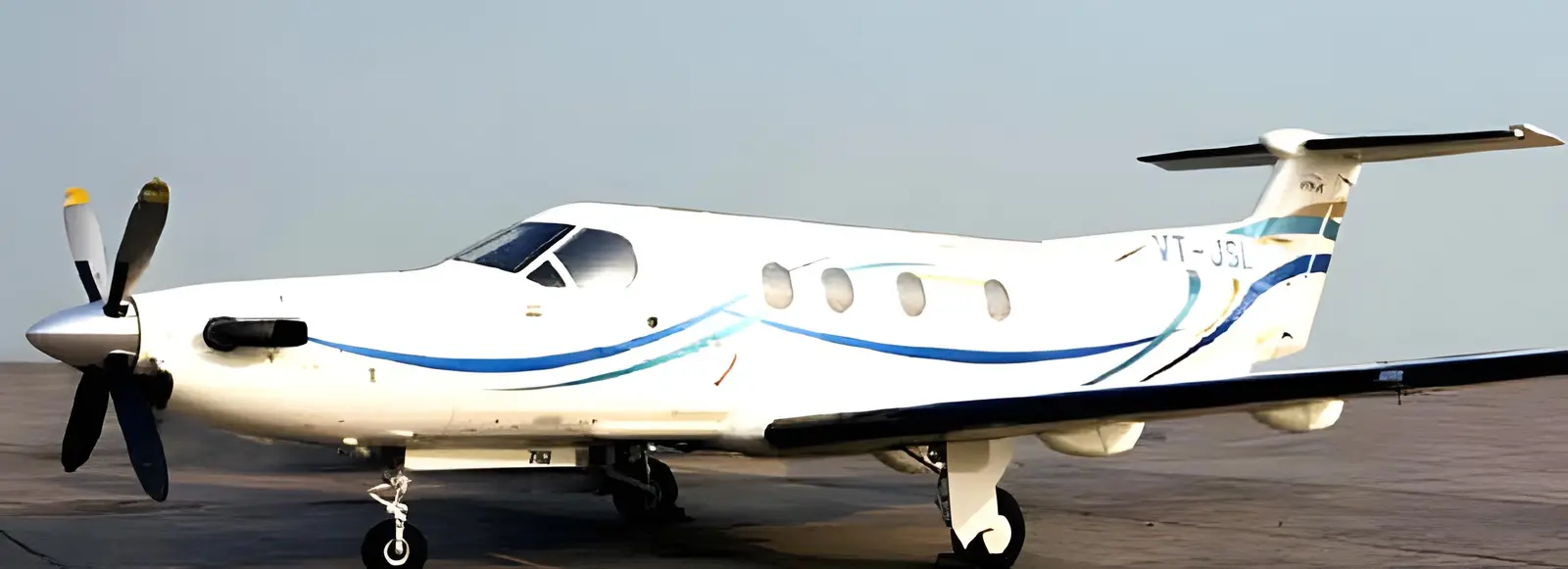 Pilatus PC-12/45 VT-JSL operated by India Fly Safe Aviation Ltd., exterior