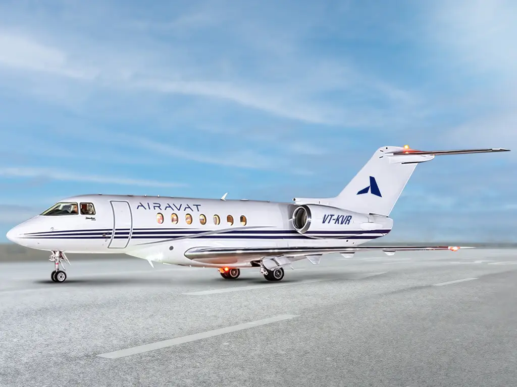 Beechcraft Hawker 4000 VT-KVR operated by Transworld Group, exterior