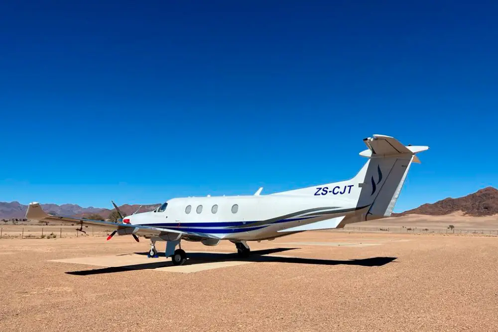 Pilatus PC-12/47 NG ZS-CJT operated by Luxaviation Africa, exterior