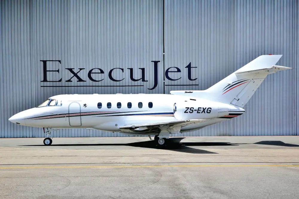 Beechcraft Hawker 800XP ZS-EXG operated by Luxaviation Africa, exterior