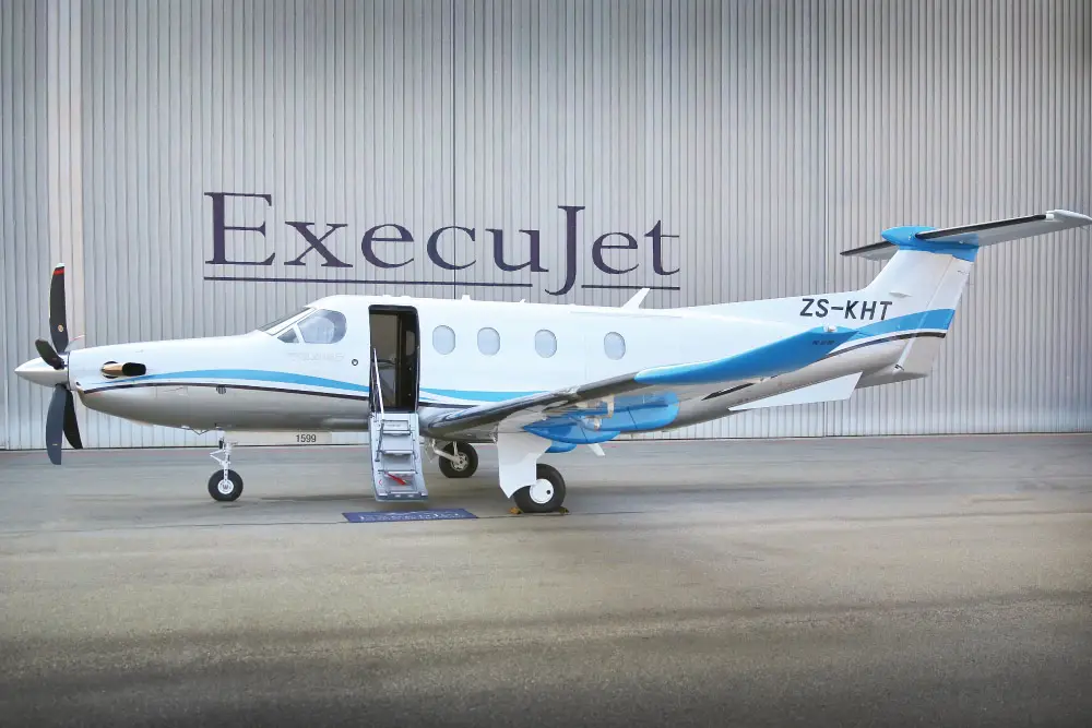 Pilatus PC-12/47 NG ZS-KHT operated by Luxaviation Africa, exterior