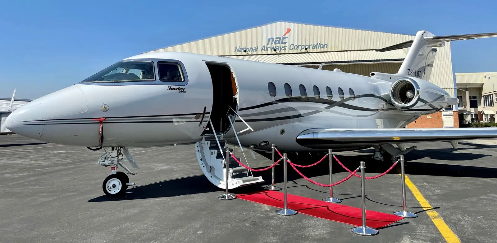 Beechcraft Hawker 4000 ZS-LOT operated by National Airways Corporation, exterior