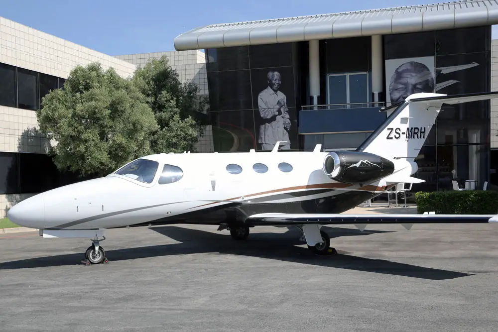 Cessna Citation Mustang ZS-MRH operated by Luxaviation Africa, exterior