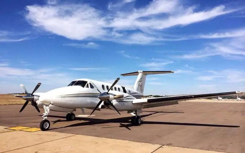 Beechcraft King Air 200 ZS-SSP operated by MCC Aviation, exterior