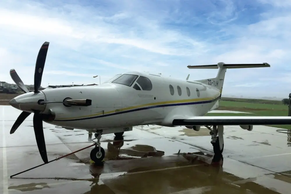 Pilatus PC-12/47 NG ZS-TLH operated by Luxaviation Africa, exterior