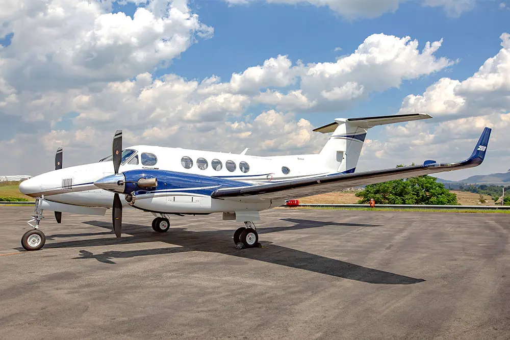 Beechcraft King Air 260 ZS-TWP operated by Luxaviation Africa, exterior