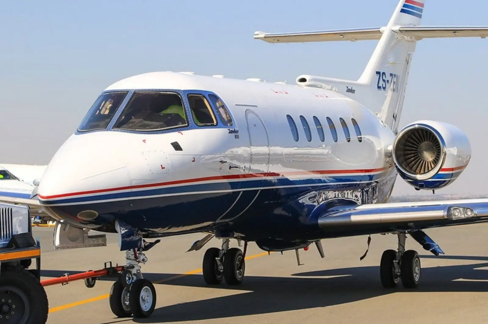 Beechcraft Hawker 800A ZS-ZEN operated by Guardian Air, exterior
