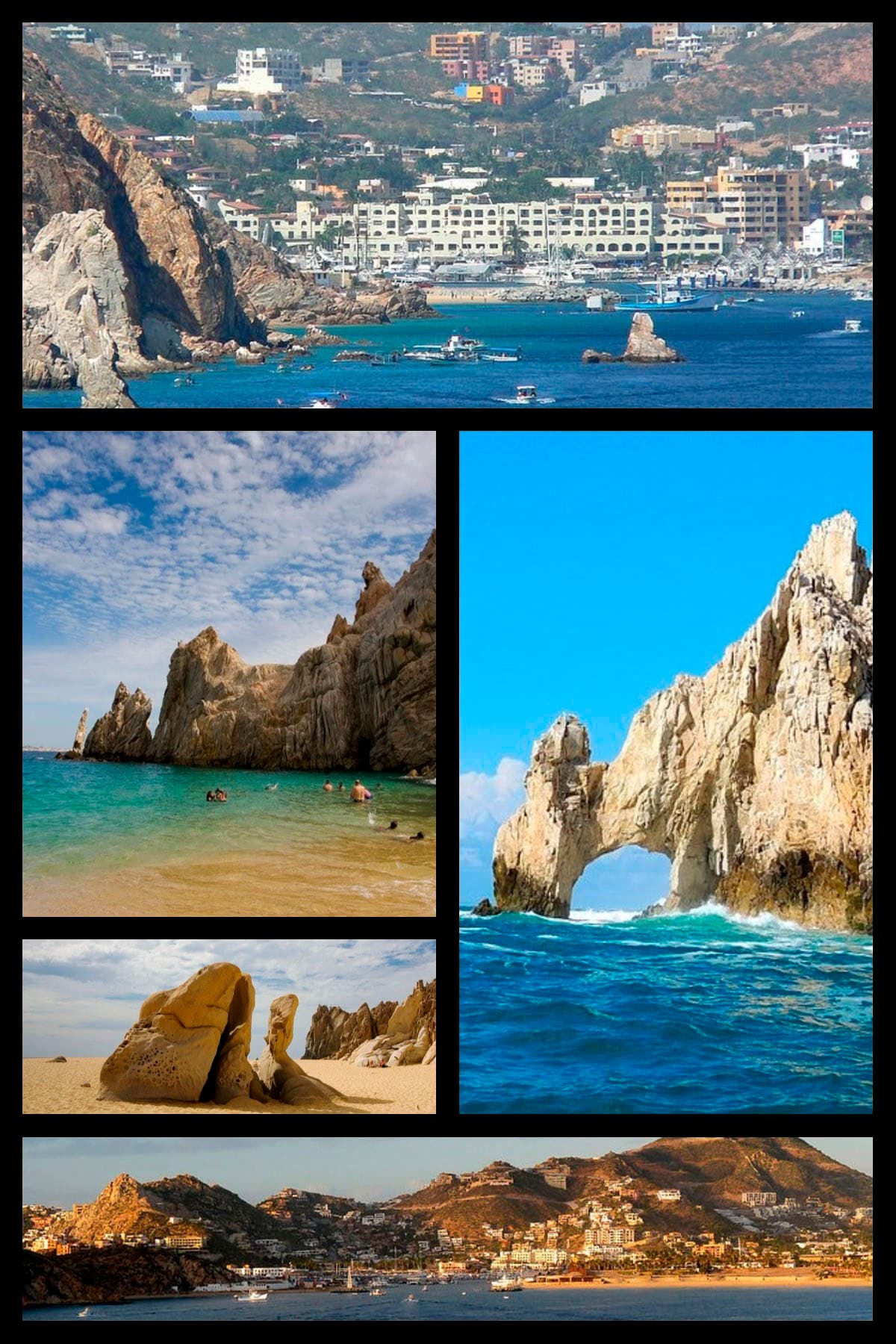 The rock arch at Land's End where desert cliffs meet the Sea of Cortez