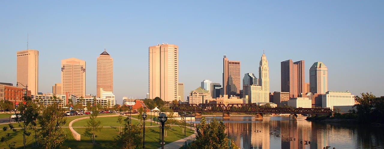 The Columbus skyline on the Scioto River