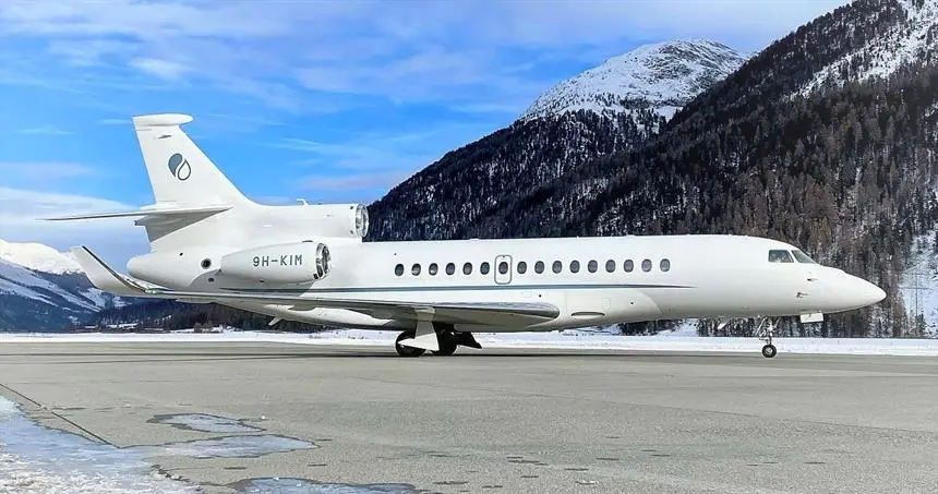 Dassault Falcon 8X 9H-KIM operated by Skyfirst Ltd, exterior