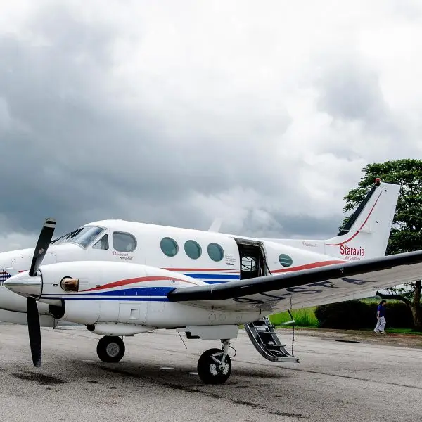Beechcraft King Air E90 9J-STA operated by Staravia Air Charters, exterior