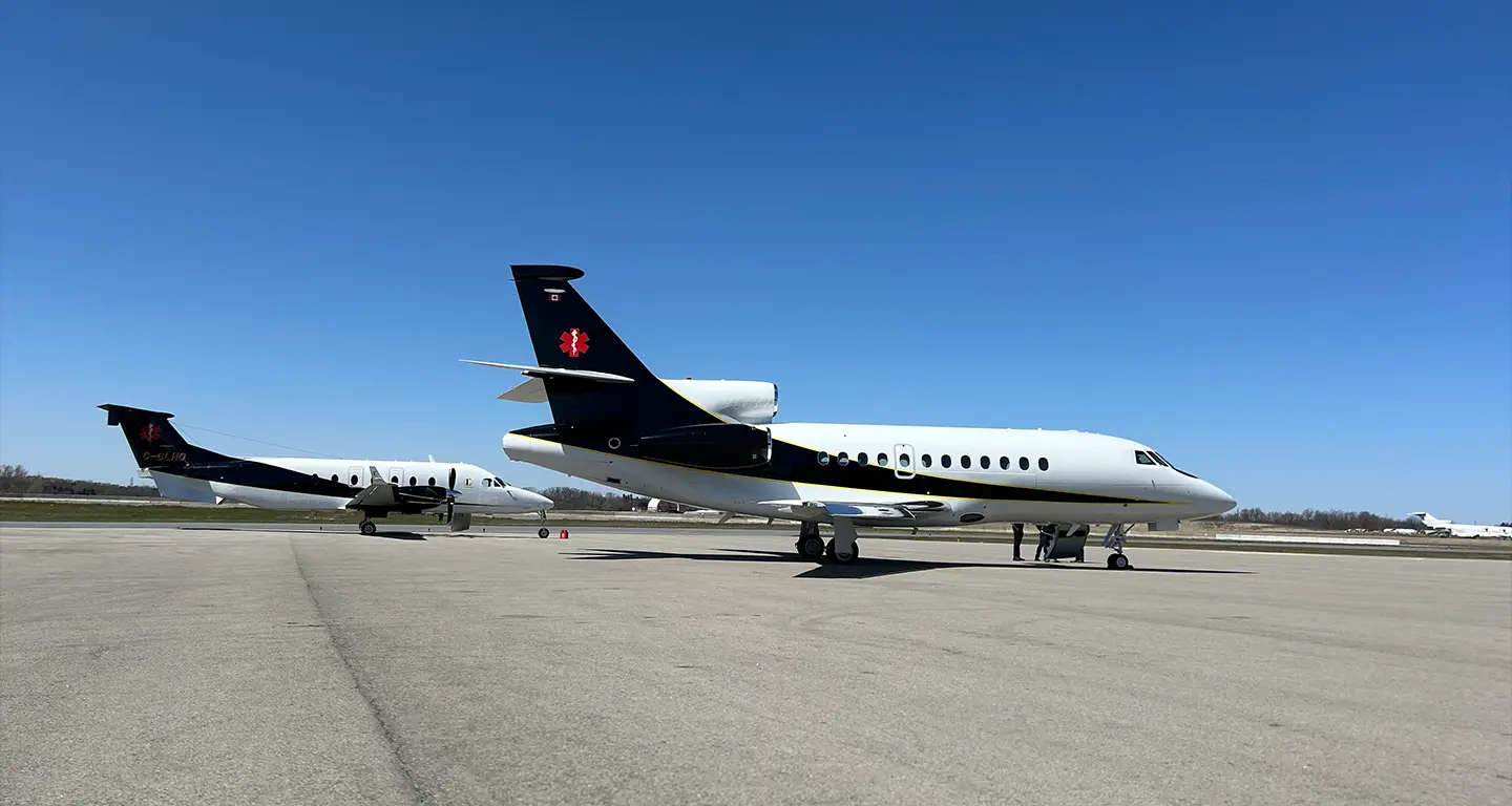 Dassault Falcon 900B C-GEBA operated by Latitude Air Ambulance, exterior