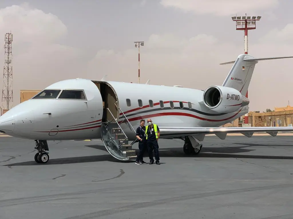 Bombardier Challenger 604 D-ATWO operated by UNICAIR, exterior