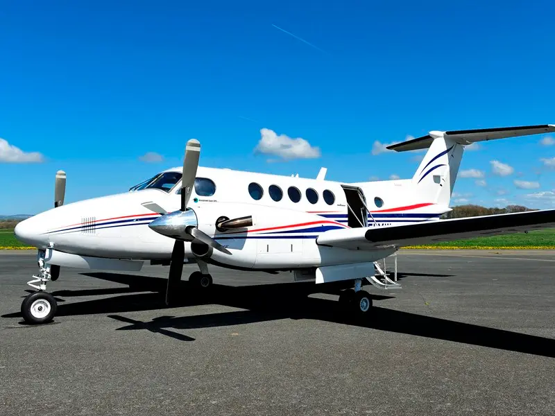 Beechcraft King Air 200 G-FLYW operated by Fly Wales, exterior