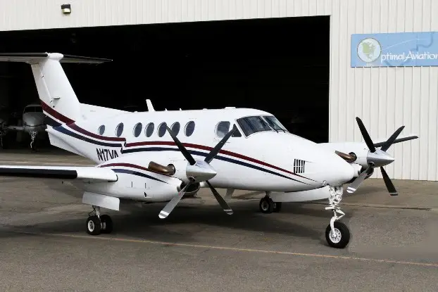Beechcraft King Air 200 N17VA operated by Optimal Aviation Services, LLC, exterior
