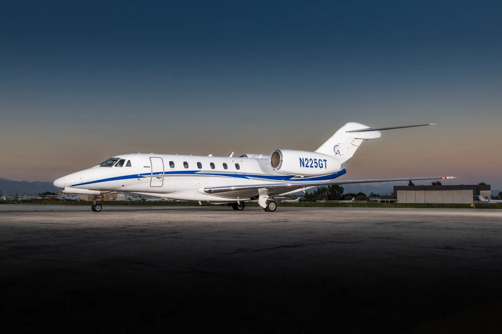 Cessna Citation X N225GT operated by Charter Airlines, LLC, exterior