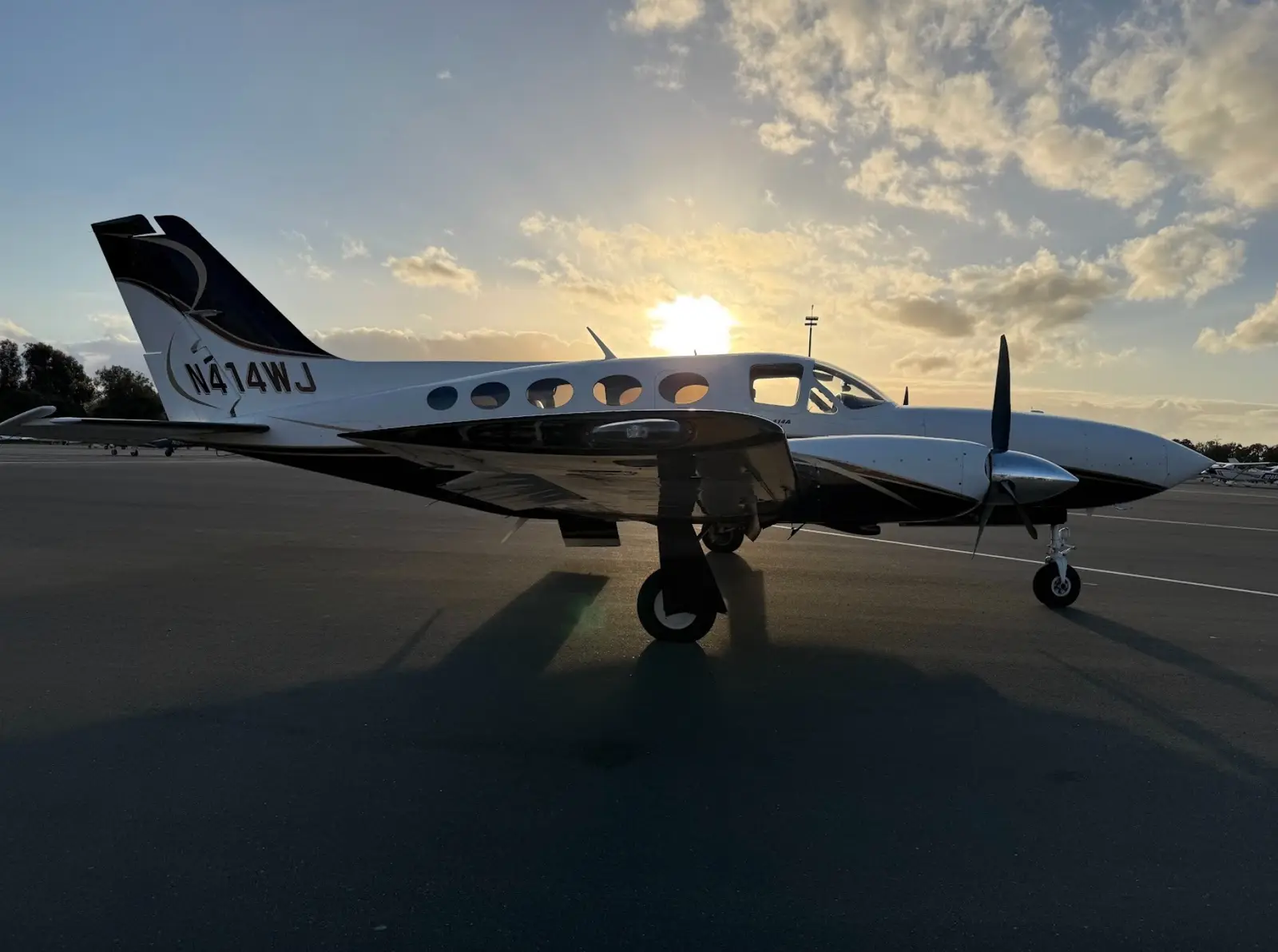 Cessna 414A N414WJ operated by Centurion Flight Services, Inc, exterior