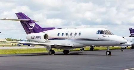 Beechcraft Hawker 800XP N535RV operated by Reva, Inc., exterior