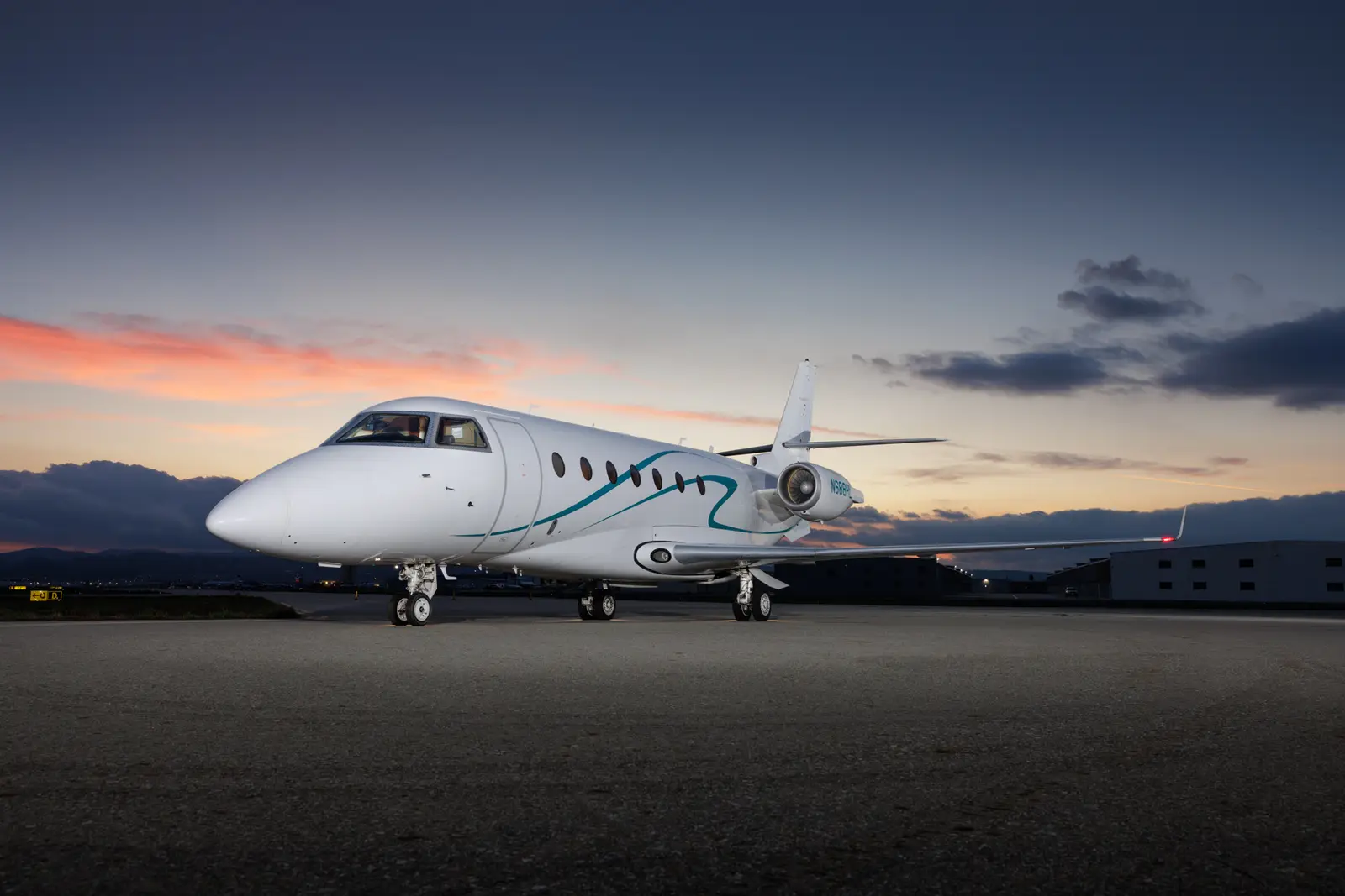 Gulfstream G200 N688HL operated by Mach One Air Charters, Inc., KCNO, exterior