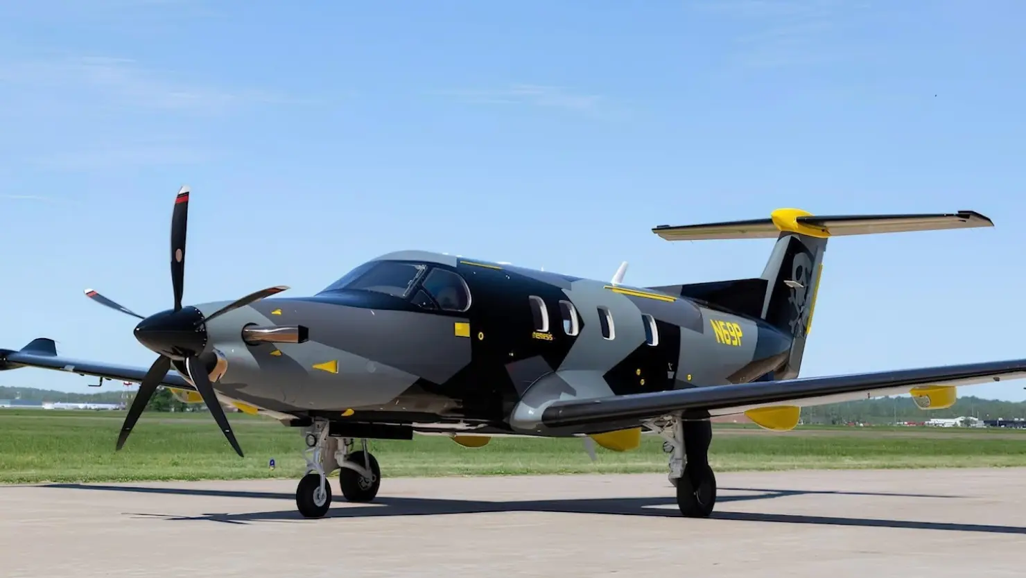 Pilatus PC-12/47 NG N69P operated by Centurion Flight Services, Inc, exterior
