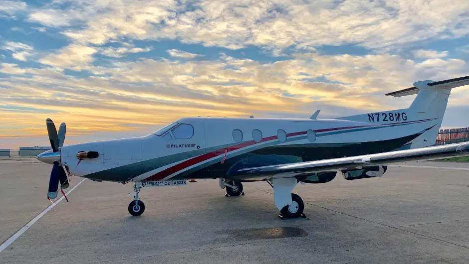 Pilatus PC-12/45 N728MG operated by TRYP Air Charter, exterior