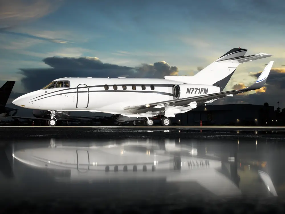 Beechcraft Hawker 800XP N771FM operated by Aircharters Worldwide, exterior