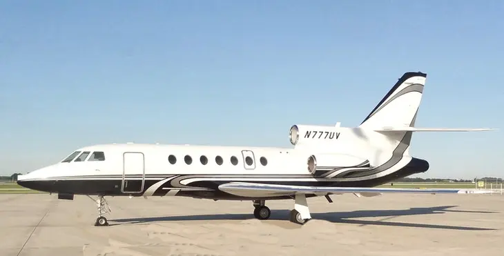 Dassault Falcon 50 N777UV operated by Malone AirCharter, Inc., exterior