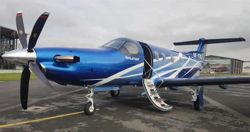 Pilatus PC-12/47 NG OK-TKJ operated by Alpha Aviation s.r.o., exterior