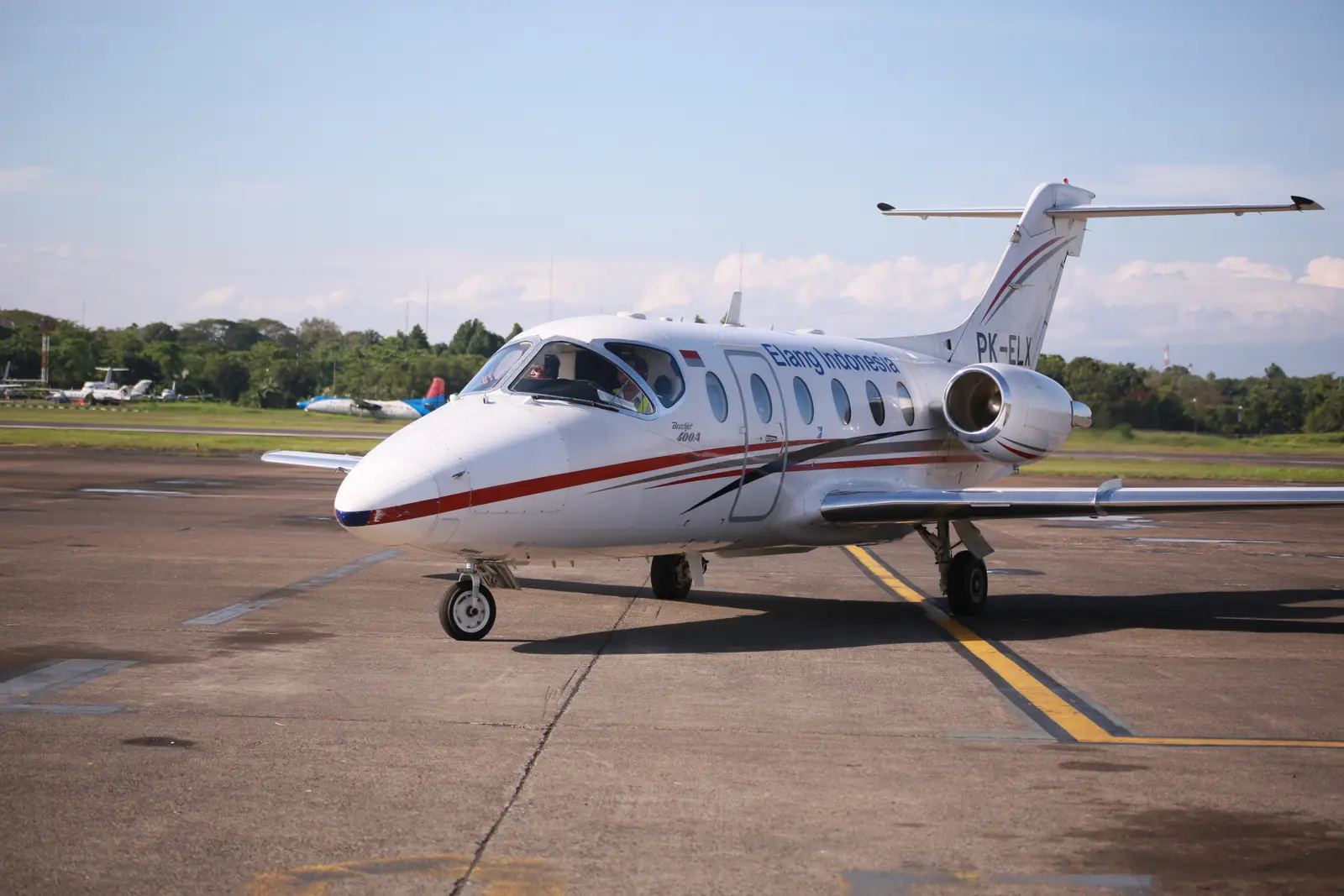 Beechcraft Beechjet 400A PK-ELX operated by Elang Lintas Indonesia, exterior
