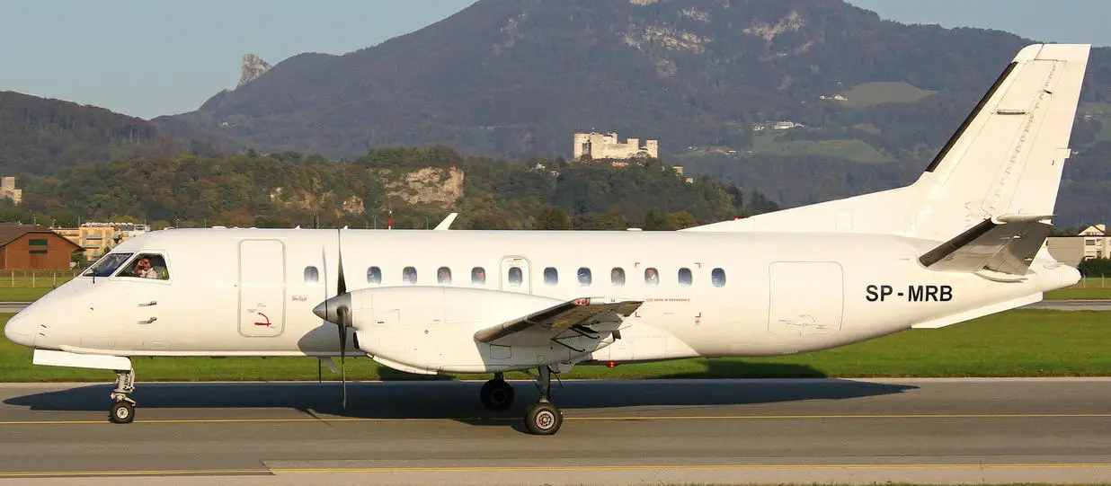Saab 340A SP-MRB operated by Sky Taxi, exterior