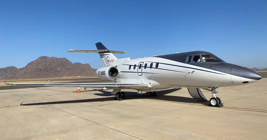 Beechcraft Hawker 900XP T7-BBS operated by Jetsetgo Aviation Services, exterior