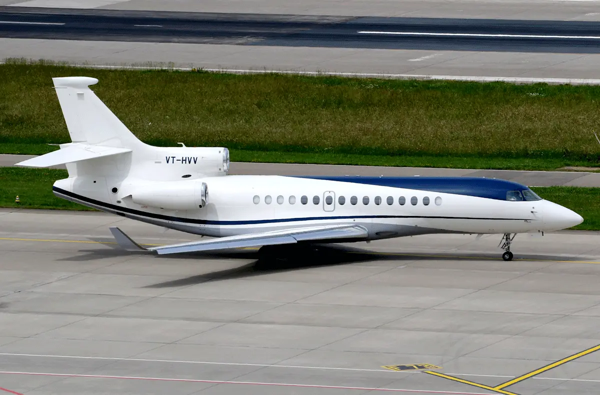 Dassault Falcon 8X VT-HVV operated by Air Charter Services Pvt. Ltd., exterior