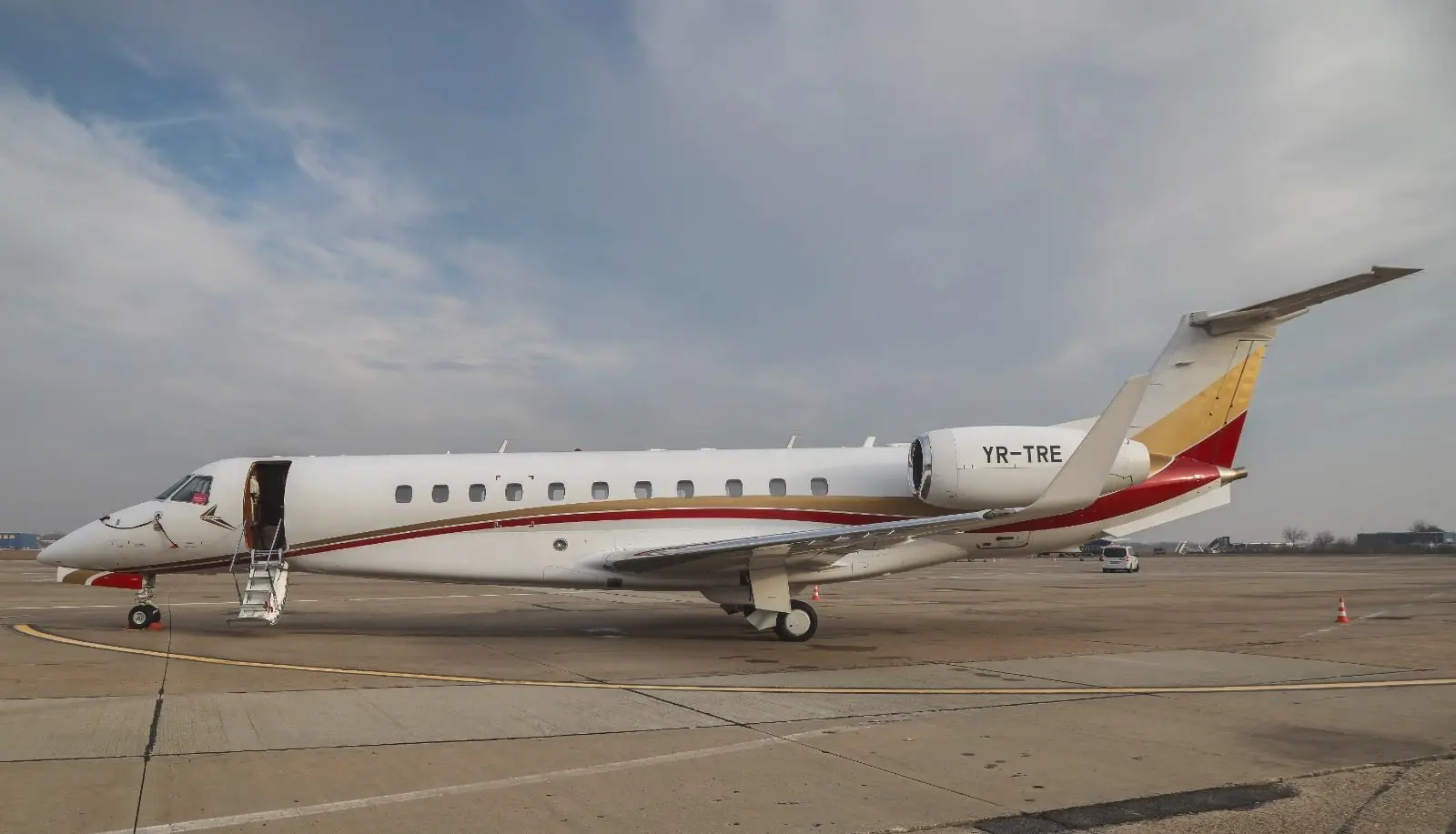 Embraer Legacy 650 YR-TRE operated by Toyo Aviation, exterior