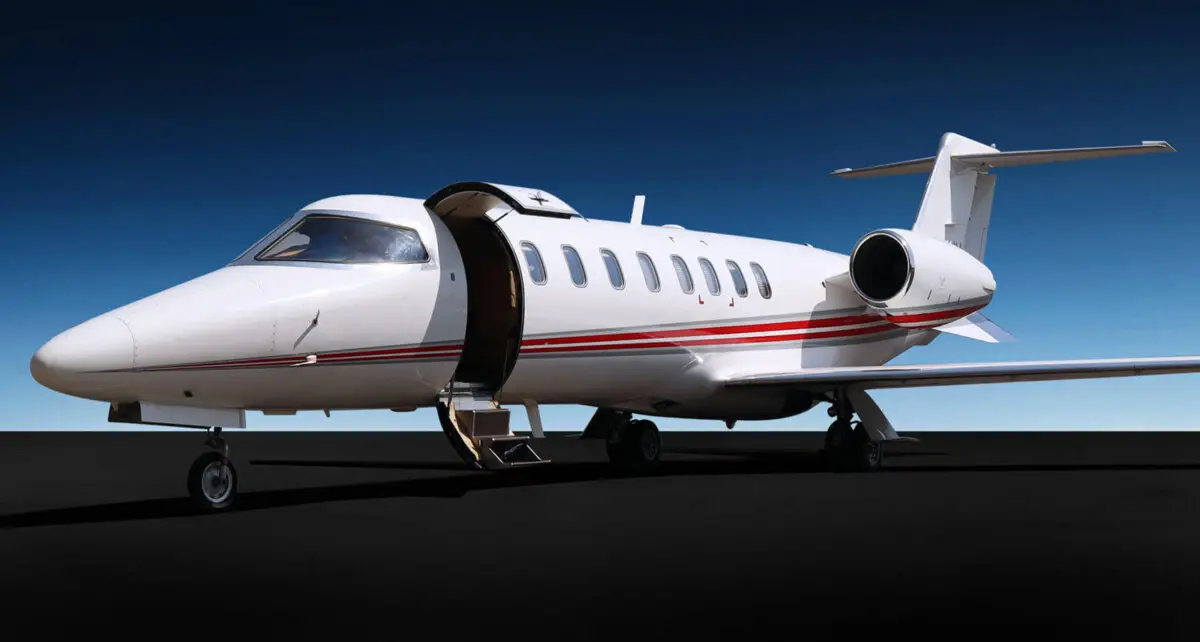Bombardier Learjet 45 ZS-CVU operated by Comair Flight Services CFS, exterior